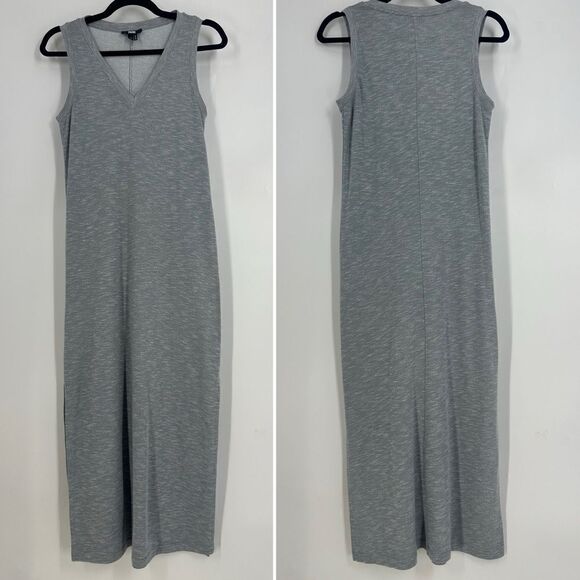 PAIGE Gray Heathered Knit Sleeveless Tank Side Slits Maxi Sz XS - Picture 1 of 5